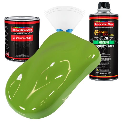 Sublime Green - Acrylic Lacquer Auto Paint - Complete Quart Paint Kit with Medium Thinner - Professional Automotive Car Truck Guitar Refinish Coating