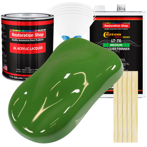 Deere Green - Acrylic Lacquer Auto Paint - Complete Gallon Paint Kit with Medium Thinner - Professional Automotive Car Truck Guitar Refinish Coating