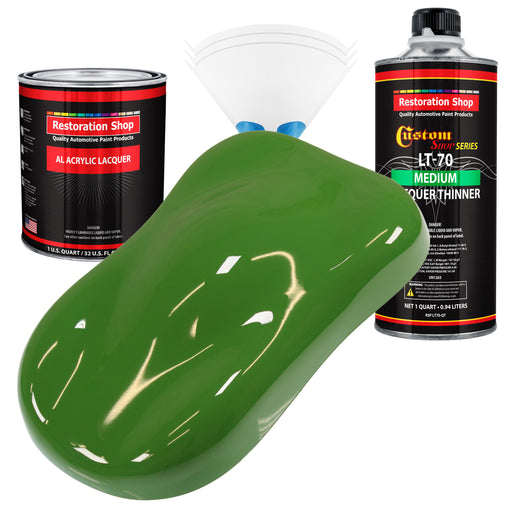 Deere Green - Acrylic Lacquer Auto Paint - Complete Quart Paint Kit with Medium Thinner - Professional Automotive Car Truck Guitar Refinish Coating