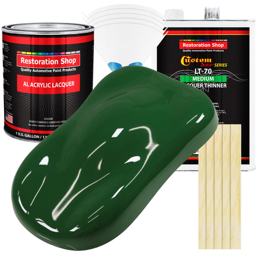 Speed Green - Acrylic Lacquer Auto Paint - Complete Gallon Paint Kit with Medium Thinner - Professional Automotive Car Truck Guitar Refinish Coating