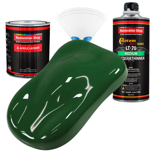 Speed Green - Acrylic Lacquer Auto Paint - Complete Quart Paint Kit with Medium Thinner - Professional Automotive Car Truck Guitar Refinish Coating