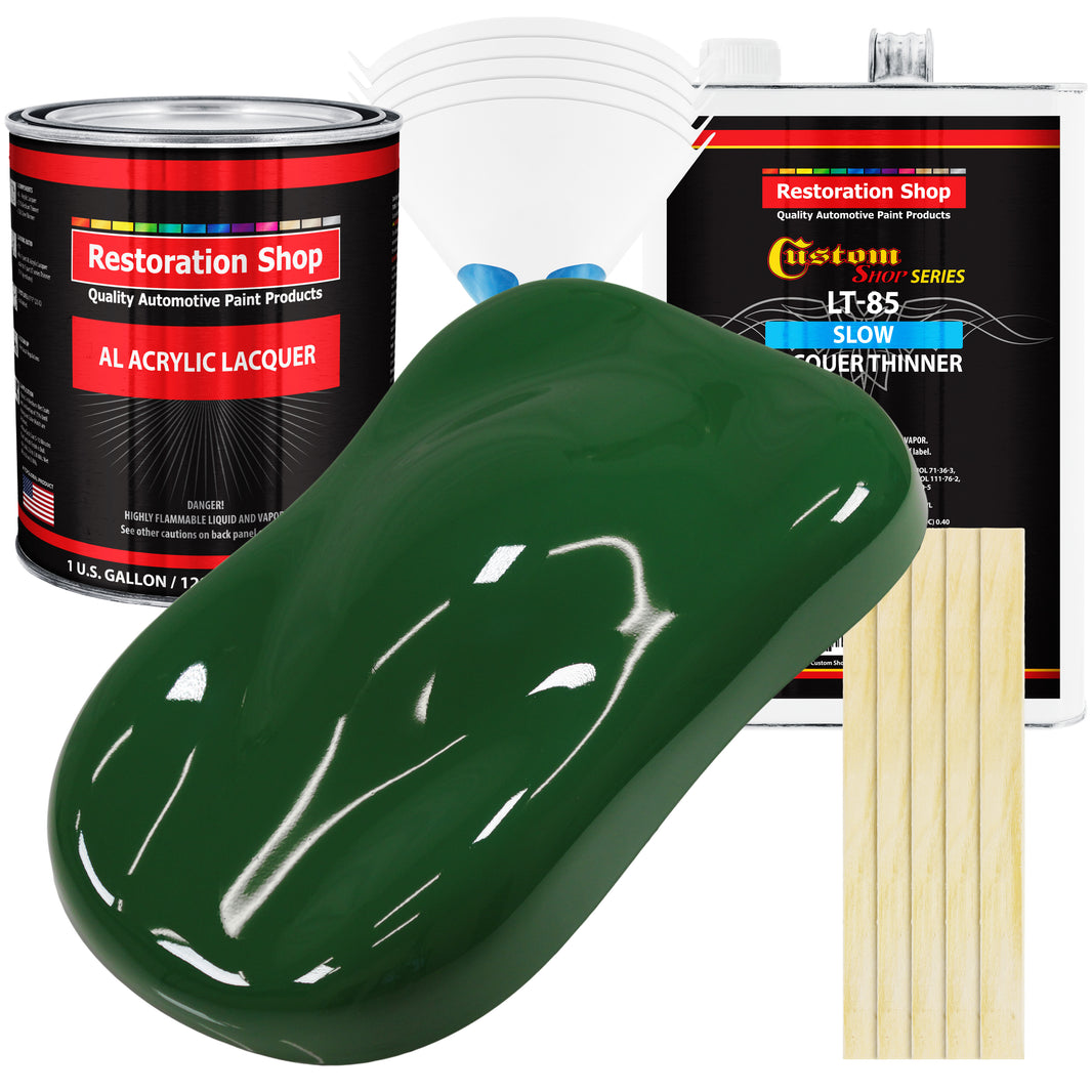Speed Green - Acrylic Lacquer Auto Paint - Complete Gallon Paint Kit with Slow Dry Thinner - Professional Automotive Car Truck Guitar Refinish Coating