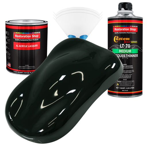 Rock Moss Green - Acrylic Lacquer Auto Paint - Complete Quart Paint Kit with Medium Thinner - Professional Automotive Car Truck Refinish Coating