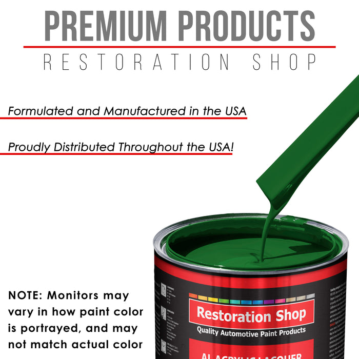 Emerald Green - Acrylic Lacquer Auto Paint - Complete Quart Paint Kit with Medium Thinner - Professional Automotive Car Truck Guitar Refinish Coating