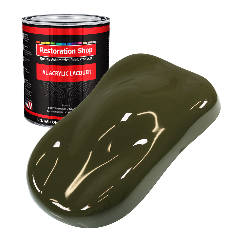 Olive Drab Green - Acrylic Lacquer Auto Paint - Gallon Paint Color Only - Professional Gloss Automotive Car Truck Guitar Furniture - Refinish Coating