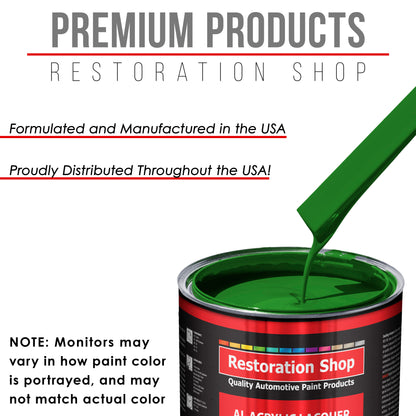Vibrant Lime Green - Acrylic Lacquer Auto Paint - Complete Gallon Paint Kit with Medium Thinner - Professional Automotive Car Truck Refinish Coating
