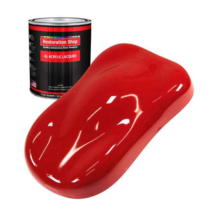Rally Red - Acrylic Lacquer Auto Paint - Quart Paint Color Only - Professional Gloss Automotive, Car, Truck, Guitar & Furniture Refinish Coating