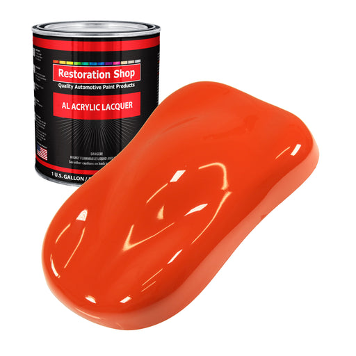 Charger Orange - Acrylic Lacquer Auto Paint - Gallon Paint Color Only - Professional Gloss Automotive, Car, Truck, Guitar & Furniture Refinish Coating