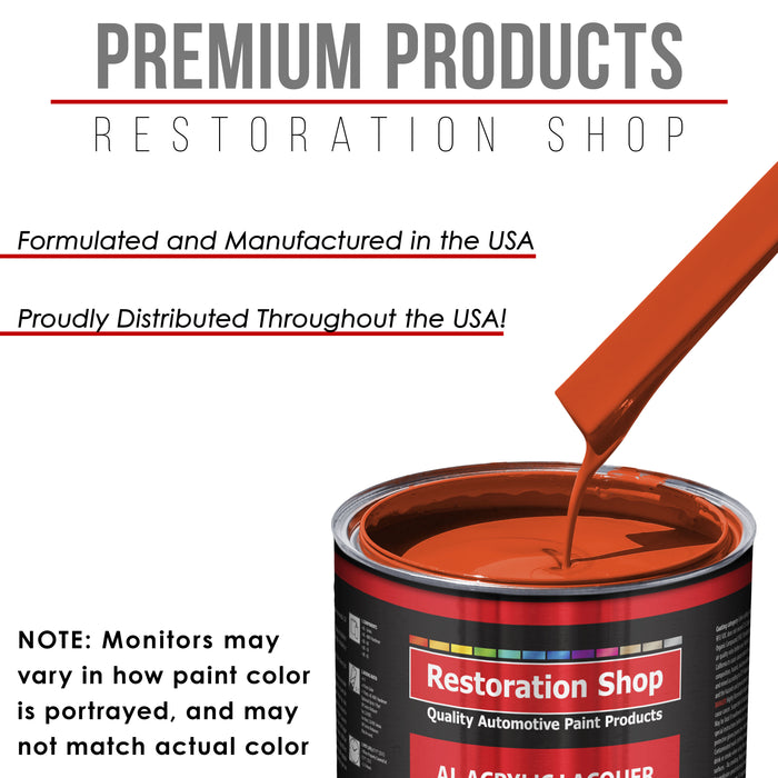 Charger Orange - Acrylic Lacquer Auto Paint - Complete Quart Paint Kit with Medium Thinner - Professional Automotive Car Truck Guitar Refinish Coating