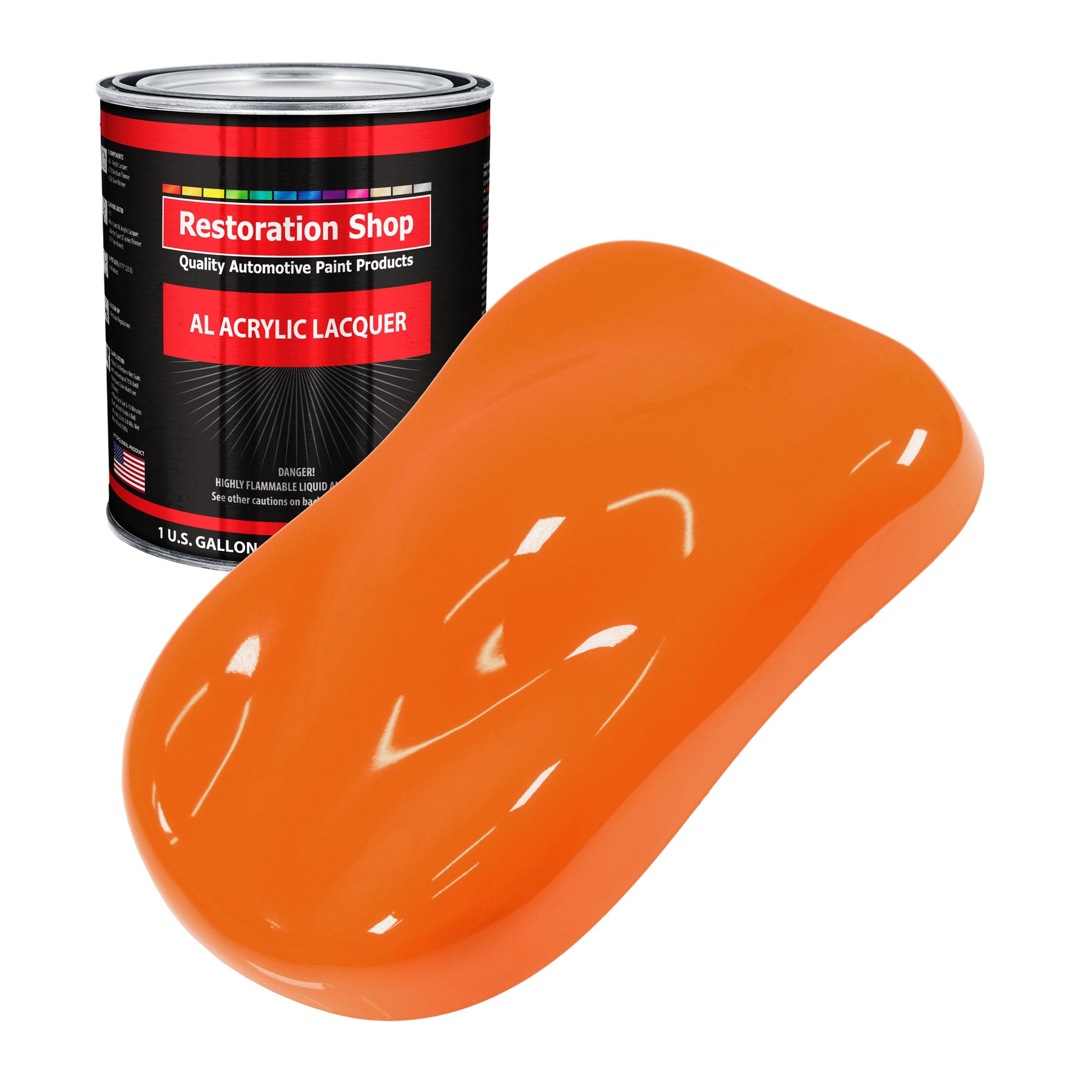 Restoration Shop - California Orange Acrylic Lacquer Auto Paint - Gallon Paint Color Only - Professional Gloss