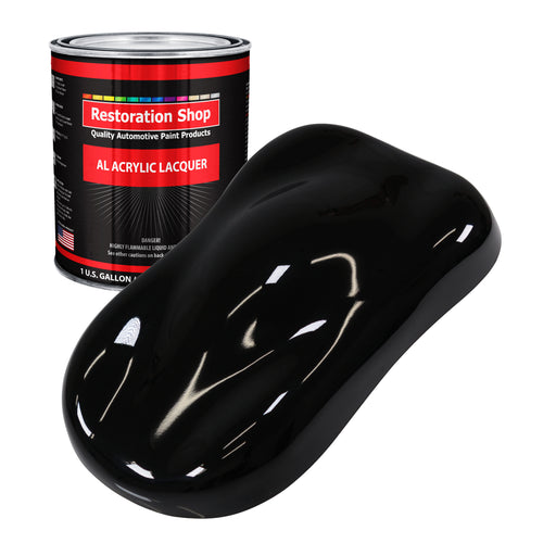 Jet Black (Gloss) - Acrylic Lacquer Auto Paint - Gallon Paint Color Only - Professional Gloss Automotive Car Truck Guitar Furniture - Refinish Coating