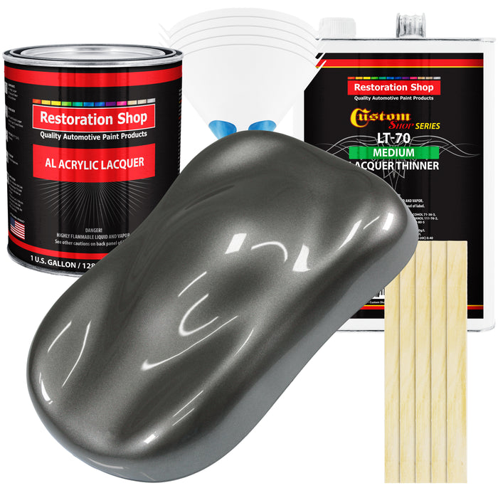 Dark Charcoal Metallic Acrylic Lacquer 1-Gallon Kit — TCP Global