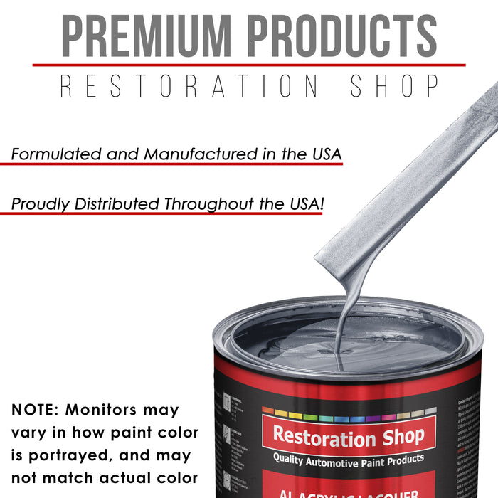 Cool Gray Metallic - Acrylic Lacquer Auto Paint - Complete Quart Paint Kit with Medium Thinner - Professional Automotive Car Truck Refinish Coating