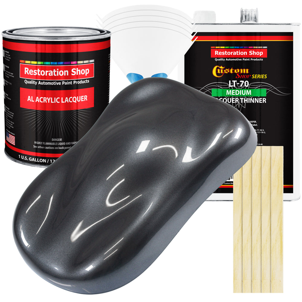  Restoration Shop - Jet Black (Gloss) Acrylic Enamel Auto Paint  - Complete Gallon Paint Kit - Professional Single Stage High Gloss  Automotive, Car, Truck, Equipment Coating, 8:1 Mix Ratio, 2.8 VOC :  Automotive