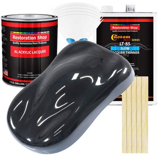 Phantom Black Pearl - Acrylic Lacquer Auto Paint - Complete Gallon Paint Kit with Slow Dry Thinner - Pro Automotive Car Truck Guitar Refinish Coating