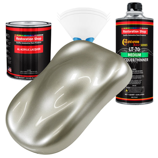 Galaxy Silver Metallic - Acrylic Lacquer Auto Paint - Complete Quart Paint Kit with Medium Thinner - Pro Automotive Car Truck Guitar Refinish Coating