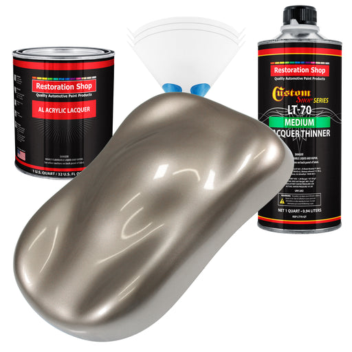 Arizona Bronze Metallic - Acrylic Lacquer Auto Paint - Complete Quart Paint Kit with Medium Thinner - Pro Automotive Car Truck Guitar Refinish Coating