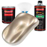 Cashmere Gold Metallic - Acrylic Lacquer Auto Paint - Complete Quart Paint Kit with Medium Thinner - Pro Automotive Car Truck Guitar Refinish Coating