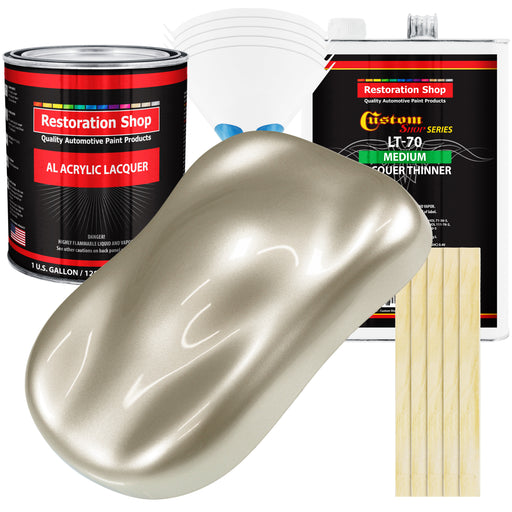 Gold Mist Metallic - Acrylic Lacquer Auto Paint - Complete Gallon Paint Kit with Medium Thinner - Professional Automotive Car Truck Refinish Coating