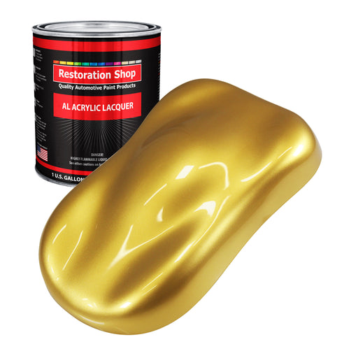 Anniversary Gold Metallic - Acrylic Lacquer Auto Paint - Gallon Paint Color Only - Professional Automotive Car Truck Guitar Furniture Refinish Coating