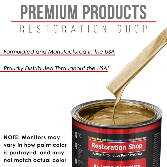 Autumn Gold Metallic - Acrylic Lacquer Auto Paint - Complete Gallon Paint Kit with Medium Thinner - Pro Automotive Car Truck Guitar Refinish Coating