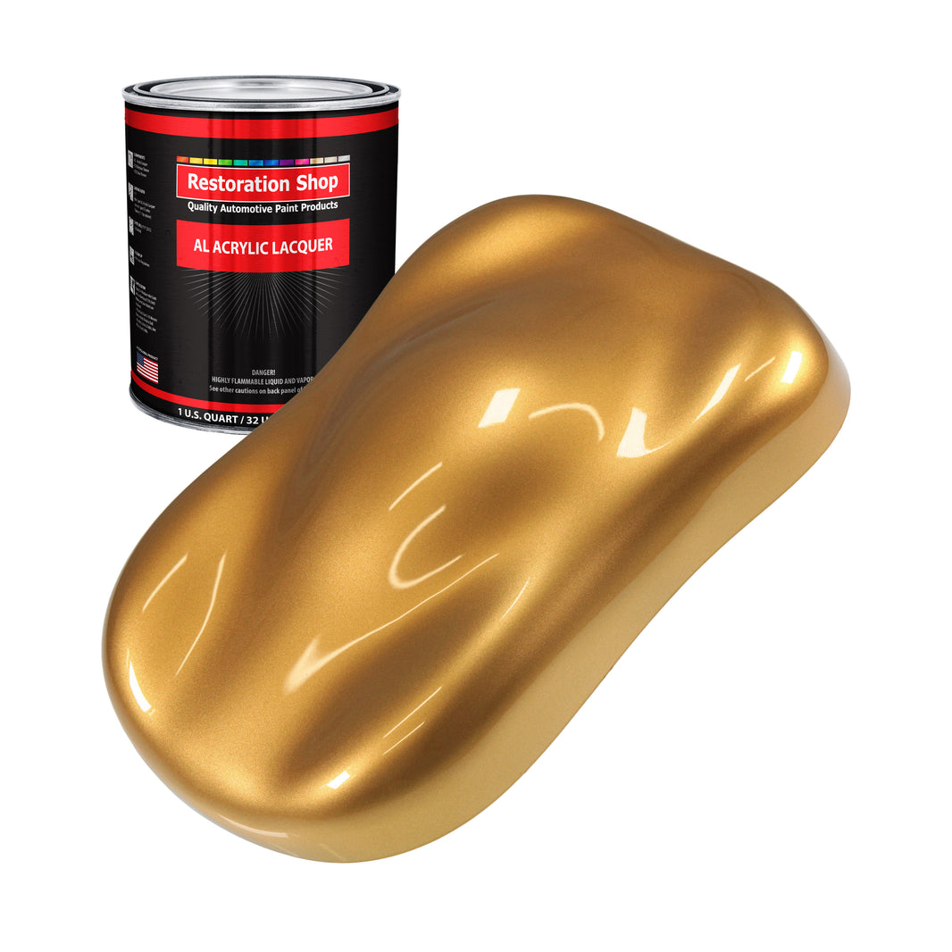 Autumn Gold Metallic - Acrylic Lacquer Auto Paint - Quart Paint Color Only - Professional Gloss Automotive Car Truck Guitar Furniture Refinish Coating