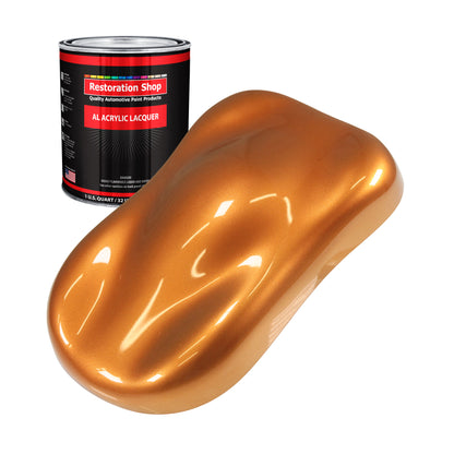 Sunburst Orange Metallic - Acrylic Lacquer Auto Paint - Quart Paint Color Only - Professional High Gloss Automotive Car Truck Guitar Refinish Coating