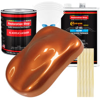 Malibu Sunset Orange Metallic - Acrylic Lacquer Auto Paint (Complete Gallon Paint Kit with Slow Dry Thinner) Pro Automotive Car Truck Refinish Coating