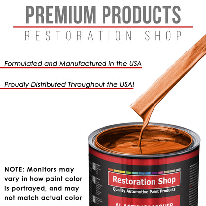 Inferno Orange Pearl Metallic - Acrylic Lacquer Auto Paint - Gallon Paint Color Only - Professional Gloss Automotive Car Truck Guitar Refinish Coating