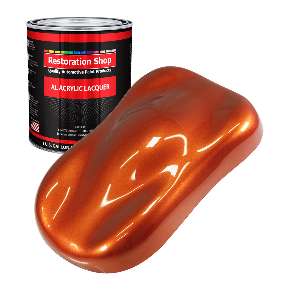 Inferno Orange Pearl Metallic - Acrylic Lacquer Auto Paint - Gallon Paint Color Only - Professional Gloss Automotive Car Truck Guitar Refinish Coating