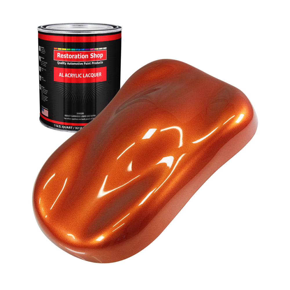 Inferno Orange Pearl Metallic - Acrylic Lacquer Auto Paint - Quart Paint Color Only - Professional Gloss Automotive Car Truck Guitar Refinish Coating