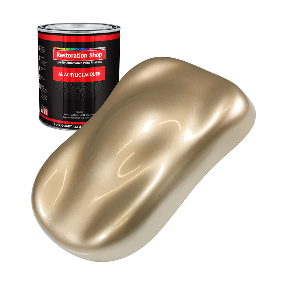 Driftwood Beige Metallic - Acrylic Lacquer Auto Paint - Quart Paint Color Only - Professional High Gloss Automotive Car Truck Guitar Refinish Coating