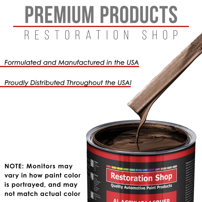 Mahogany Brown Metallic - Acrylic Lacquer Auto Paint - Complete Gallon Paint Kit with Slow Dry Thinner - Pro Automotive Car Truck Refinish Coating