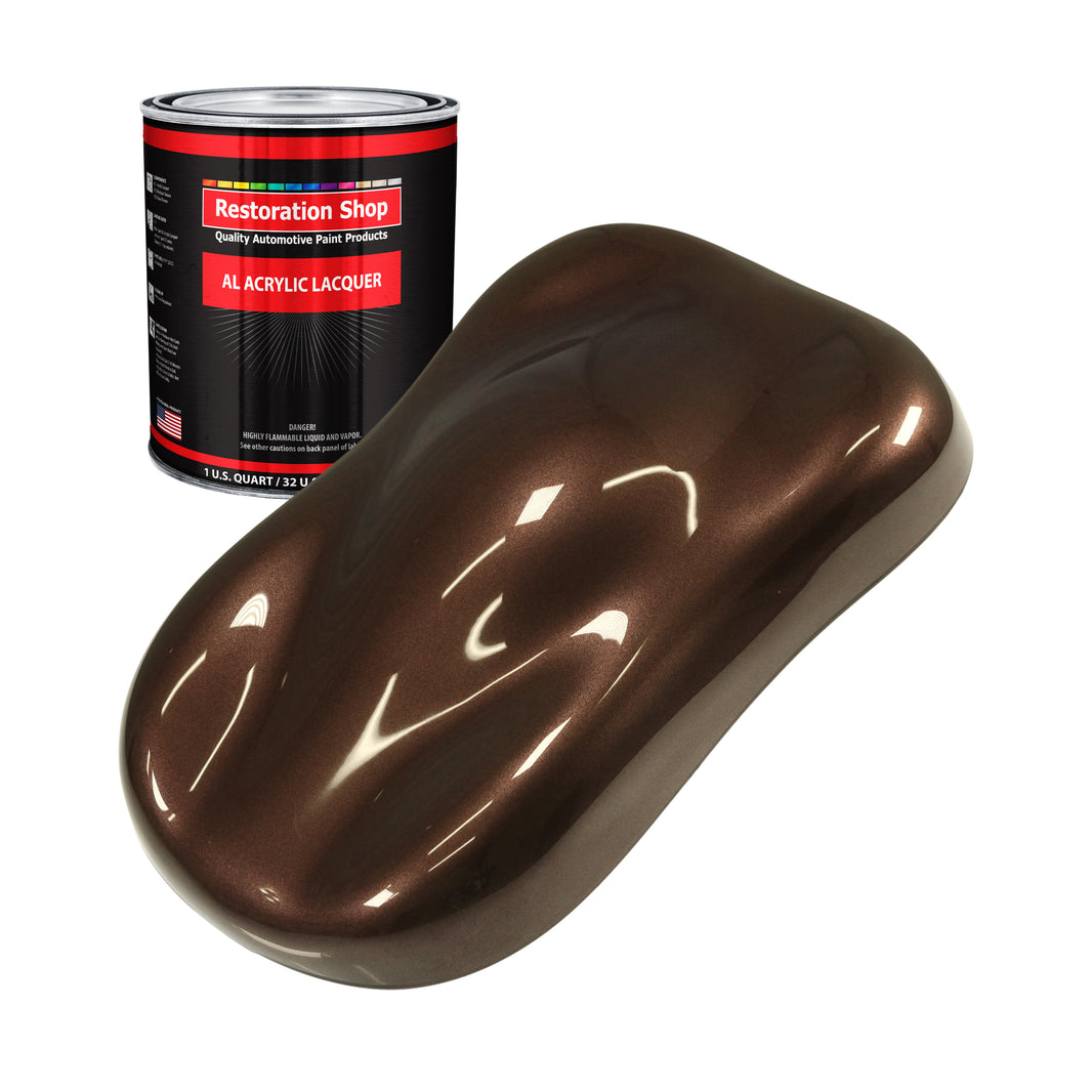 Mahogany Brown Metallic - Acrylic Lacquer Auto Paint - Quart Paint Color Only - Professional High Gloss Automotive Car Truck Guitar Refinish Coating