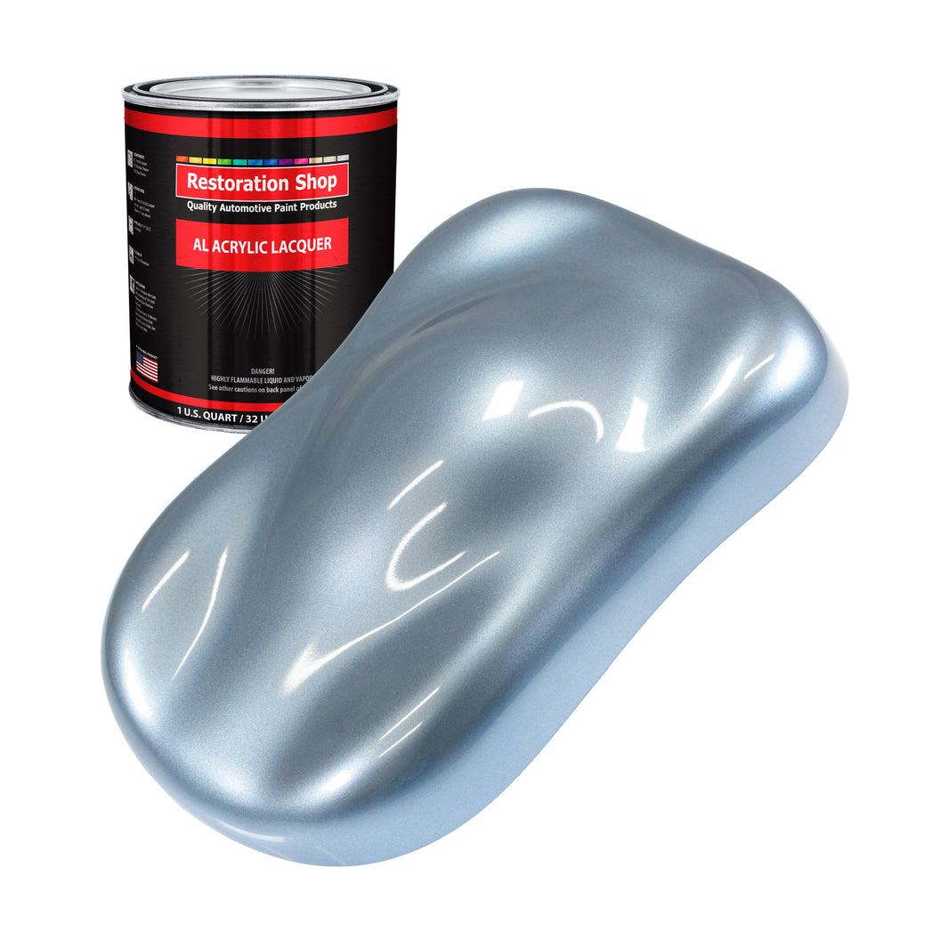 Glacier Blue Metallic - Acrylic Lacquer Auto Paint (Quart Paint Color Only) Professional Gloss Automotive Car Truck Guitar Furniture Refinish Coating