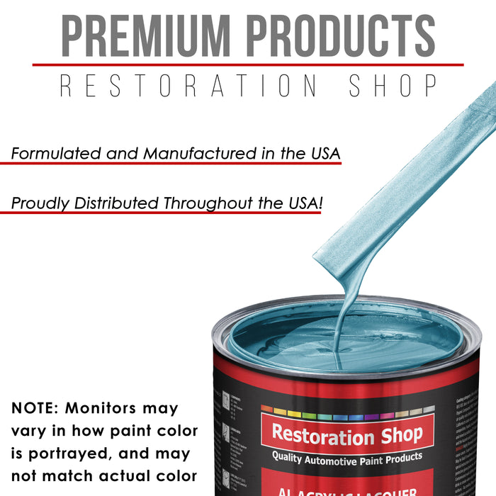 Azure Blue Metallic - Acrylic Lacquer Auto Paint - Gallon Paint Color Only - Professional Gloss Automotive Car Truck Guitar Furniture Refinish Coating