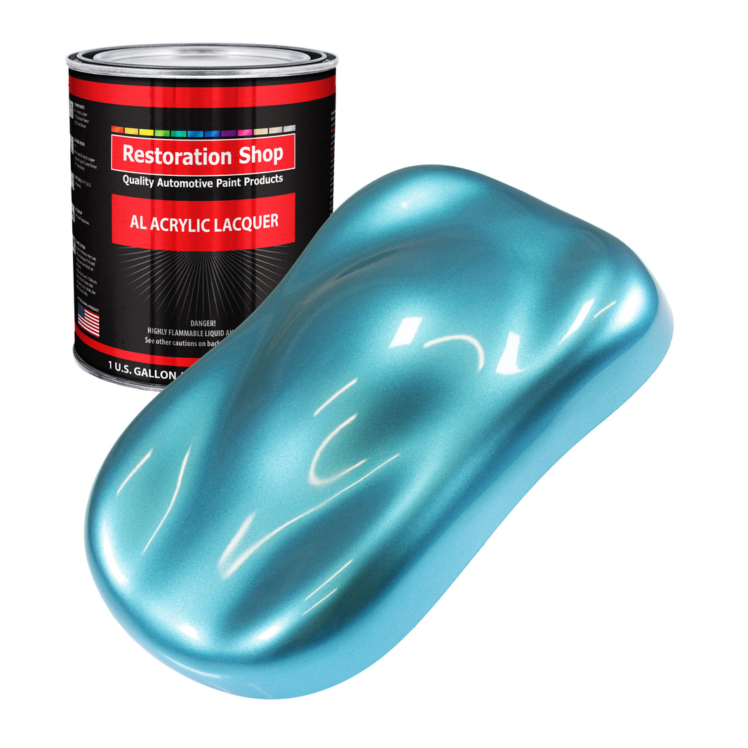 Azure Blue Metallic - Acrylic Lacquer Auto Paint - Gallon Paint Color Only - Professional Gloss Automotive Car Truck Guitar Furniture Refinish Coating