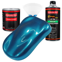 Cobra Blue Metallic - Acrylic Lacquer Auto Paint - Complete Quart Paint Kit with Medium Thinner - Pro Automotive Car Truck Guitar Refinish Coating