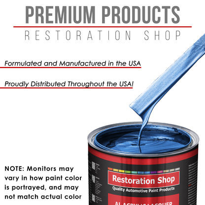 Viper Blue Metallic - Acrylic Lacquer Auto Paint - Complete Quart Paint Kit with Medium Thinner - Pro Automotive Car Truck Guitar Refinish Coating