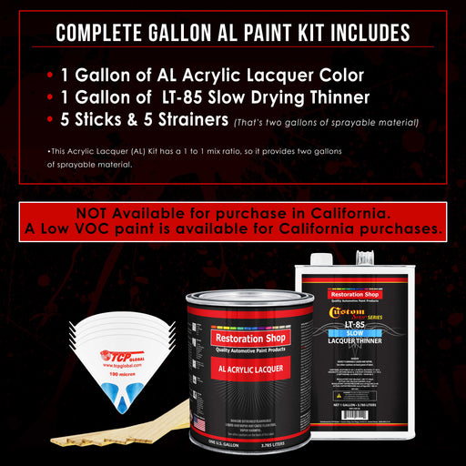 Viper Blue Metallic - Acrylic Lacquer Auto Paint - Complete Gallon Paint Kit with Slow Dry Thinner - Pro Automotive Car Truck Guitar Refinish Coating