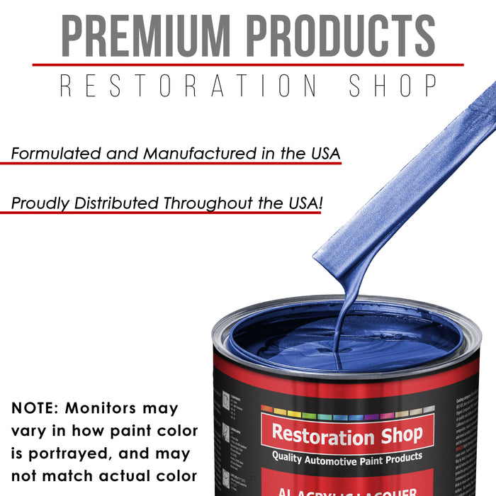 Daytona Blue Pearl - Acrylic Lacquer Auto Paint - Complete Quart Paint Kit with Medium Thinner - Professional Automotive Car Truck Refinish Coating