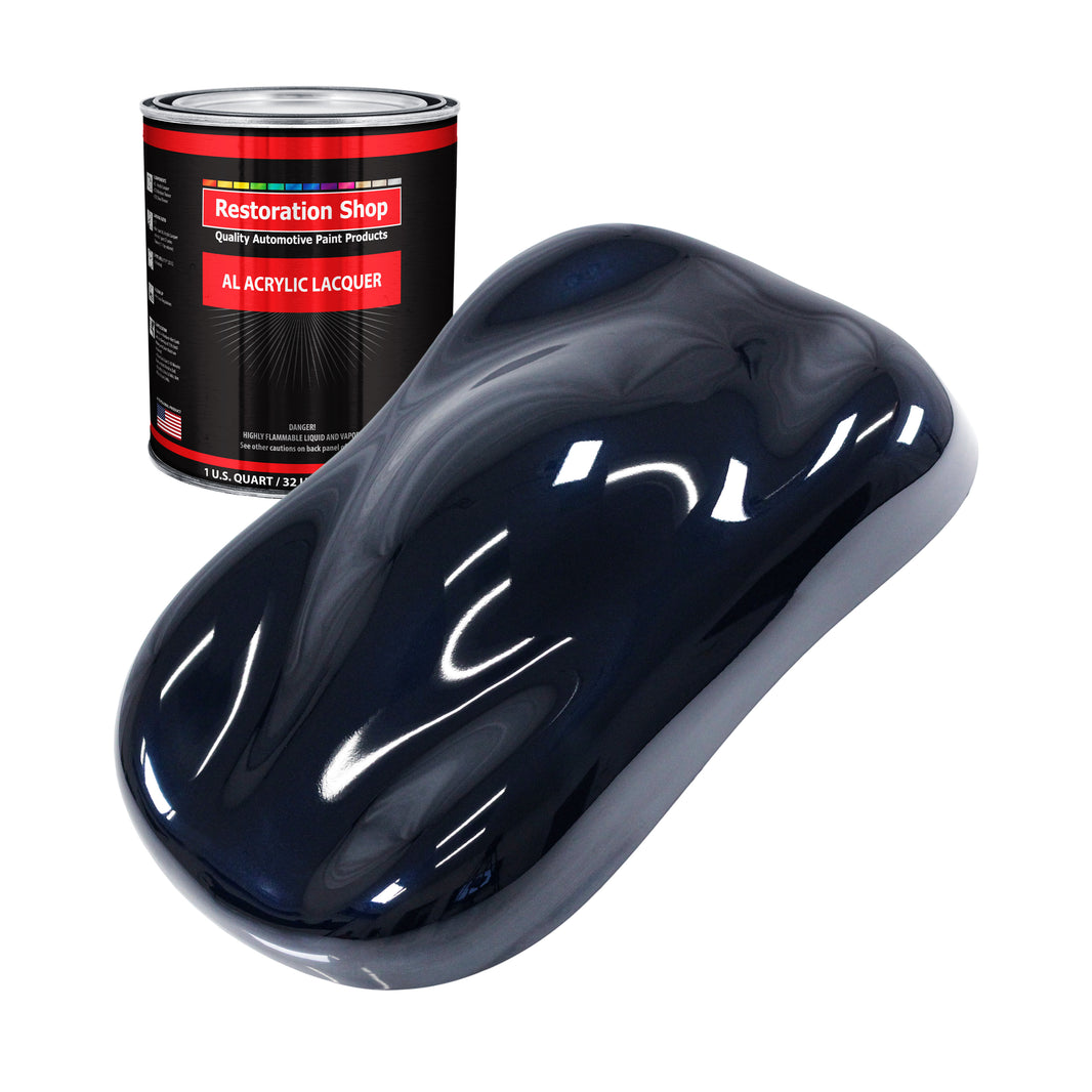 Nightwatch Blue Metallic - Acrylic Lacquer Auto Paint - Quart Paint Color Only - Professional High Gloss Automotive Car Truck Guitar Refinish Coating
