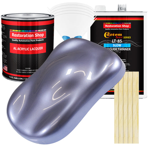 Astro Blue Metallic - Acrylic Lacquer Auto Paint - Complete Gallon Paint Kit with Slow Dry Thinner - Pro Automotive Car Truck Guitar Refinish Coating