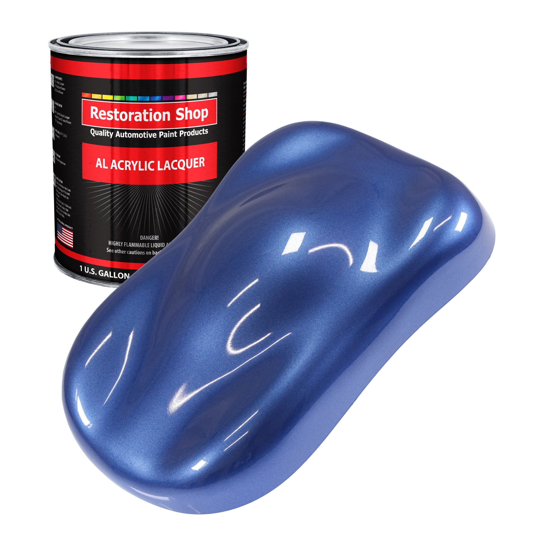 Restoration Shop - Cosmic Blue Metallic Acrylic Lacquer Auto Paint - Gallon Paint Color Only - Professional Gloss