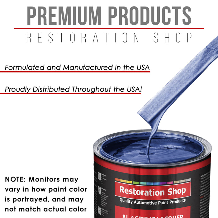 Cosmic Blue Metallic - Acrylic Lacquer Auto Paint - Complete Gallon Paint Kit with Medium Thinner - Pro Automotive Car Truck Guitar Refinish Coating