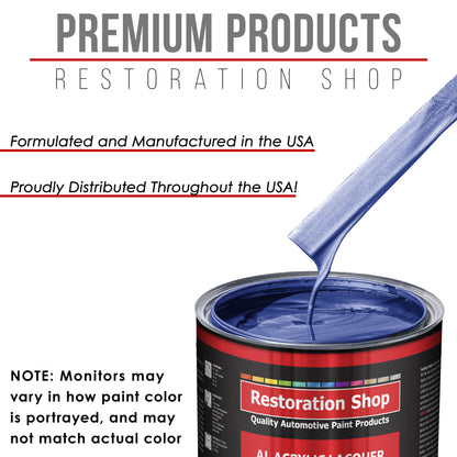 Indigo Blue Metallic - Acrylic Lacquer Auto Paint - Quart Paint Color Only - Professional Gloss Automotive Car Truck Guitar Furniture Refinish Coating