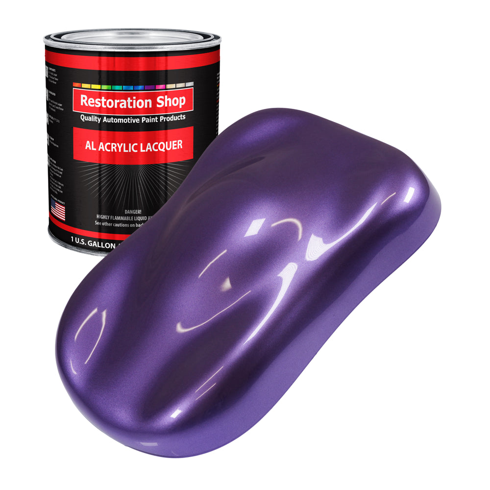 Plum Crazy Metallic - Acrylic Lacquer Auto Paint - Gallon Paint Color Only - Professional Gloss Automotive Car Truck Guitar Furniture Refinish Coating