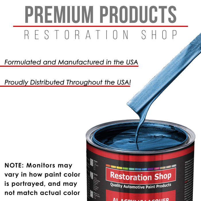 Cruise Night Blue Metallic - Acrylic Lacquer Auto Paint - Complete Quart Paint Kit with Medium Thinner - Pro Automotive Car Truck Refinish Coating