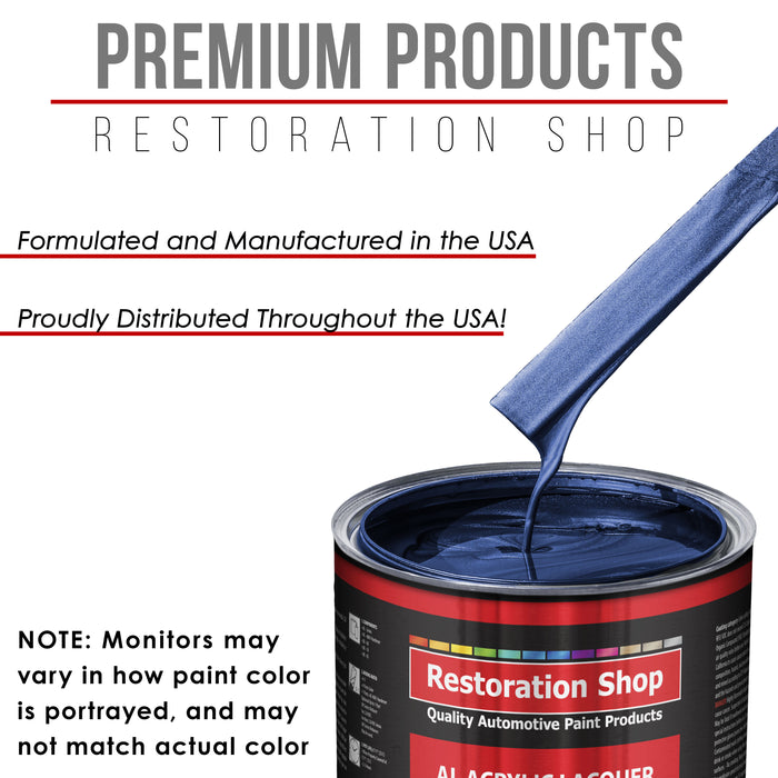 Daytona Blue Metallic - Acrylic Lacquer Auto Paint - Complete Gallon Paint Kit with Slow Dry Thinner - Pro Automotive Car Truck Refinish Coating