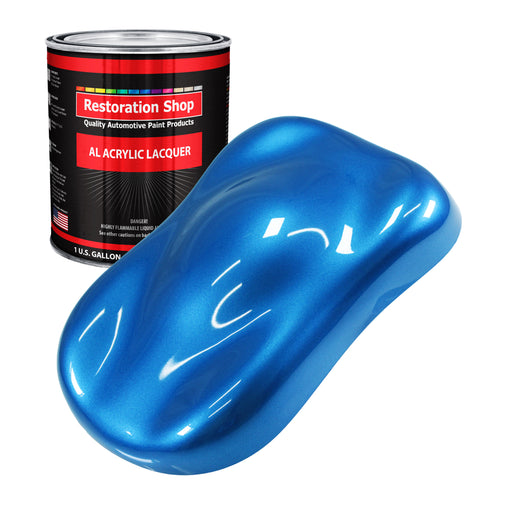 Fiji Blue Metallic - Acrylic Lacquer Auto Paint - Gallon Paint Color Only - Professional Gloss Automotive Car Truck Guitar Furniture Refinish Coating